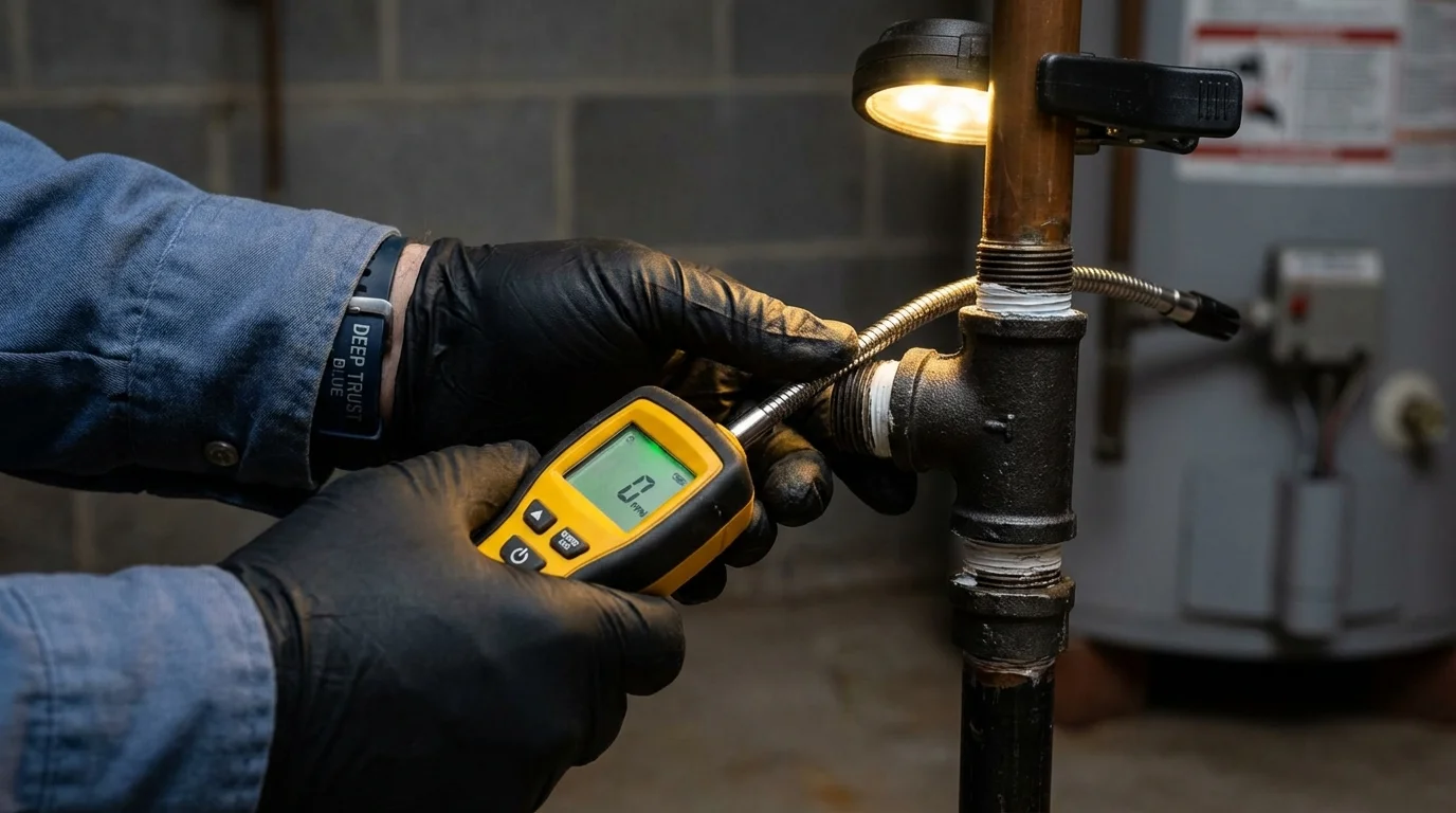 Gas leak detection with electronic sniffer by Johns Plumbing LLC in Fairfield Bay