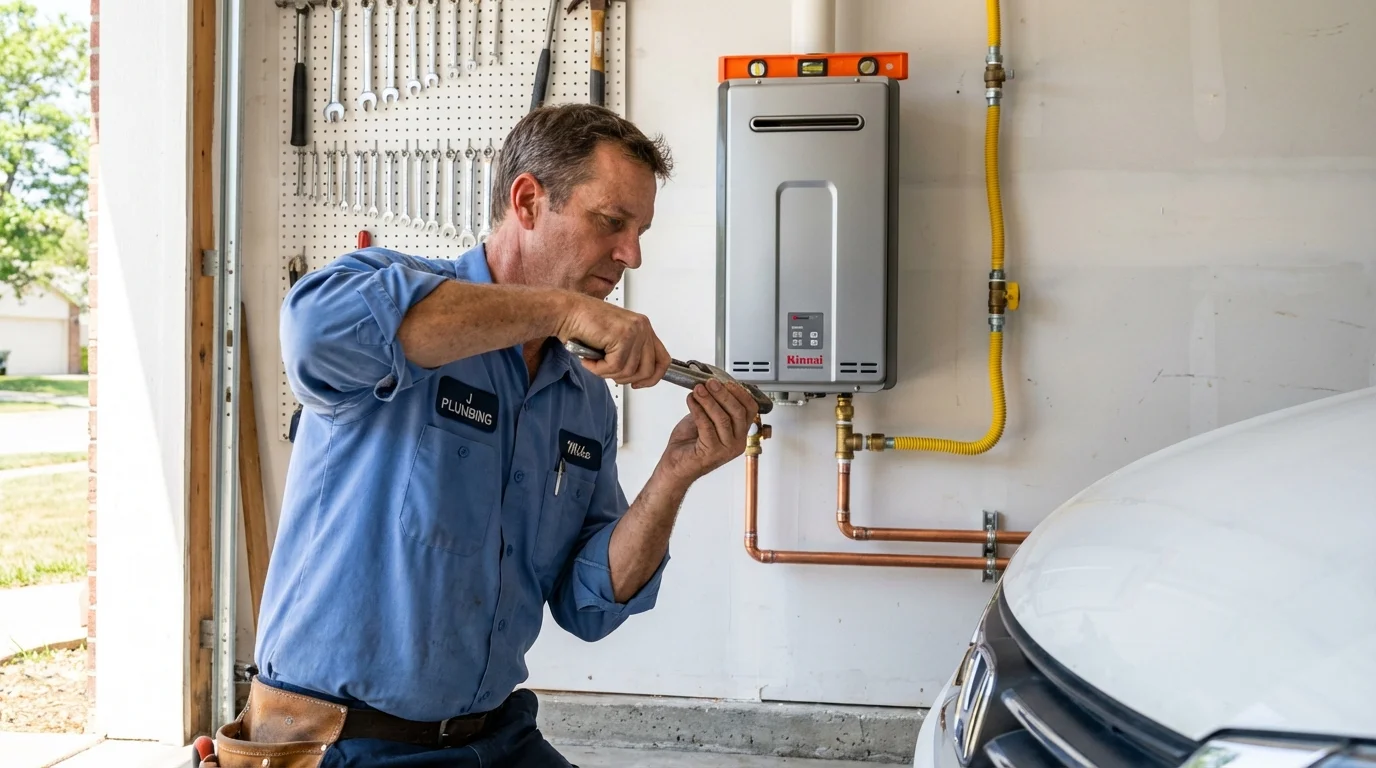 Tankless water heater installation by a Johns Plumbing LLC plumber in Fairfield Bay